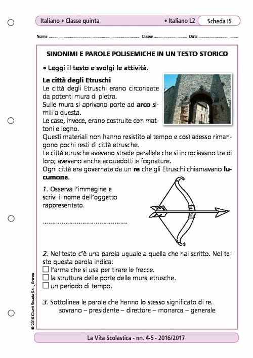 Sinonimi e parole polisemiche in un testo storico | Giunti Scuola Sinonimi e parole polisemiche in un testo storico | Giunti Scuola