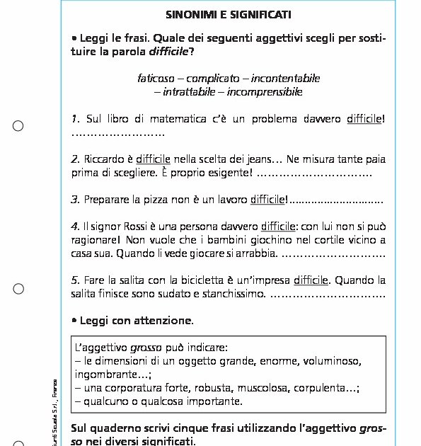 Sinonimi e significati Sinonimi e significati Giunti Scuola