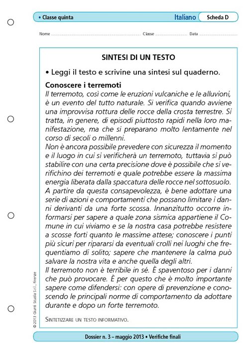 Sintesi di un testo | Giunti Scuola Sintesi di un testo | Giunti Scuola