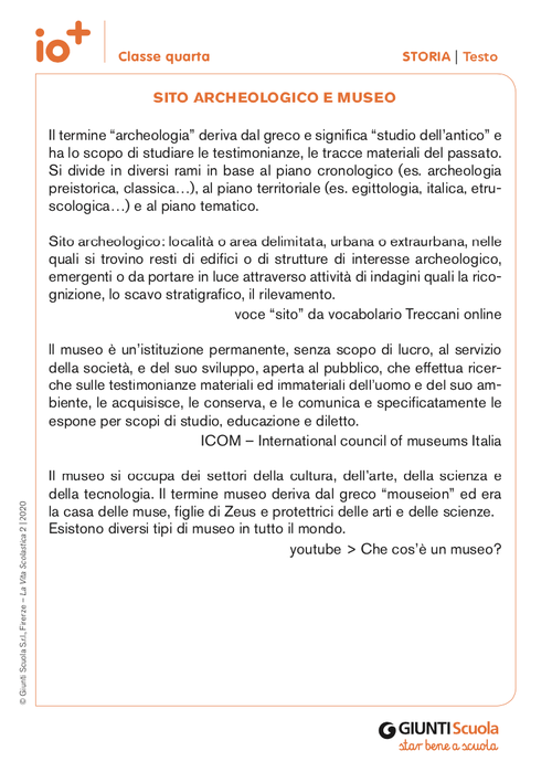 Sito archeologico e museo | Giunti Scuola Sito archeologico e museo | Giunti Scuola