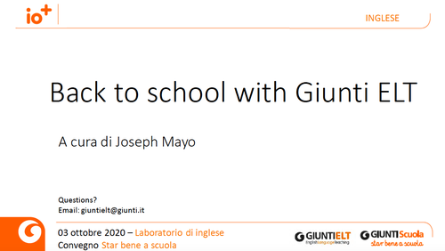 Slide | Back to school with Giunti ELT | Giunti Scuola