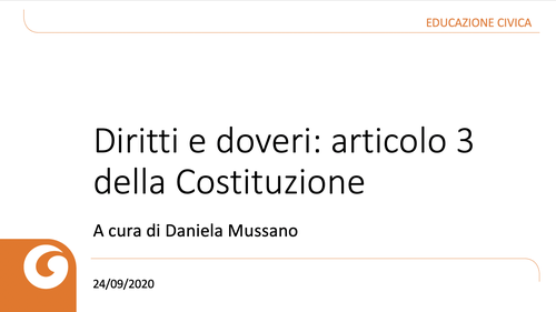 Slide | Diritti e doveri: articolo 3 della Costituzione | Giunti Scuola Slide | Diritti e doveri: articolo 3 della Costituzione | Giunti Scuola