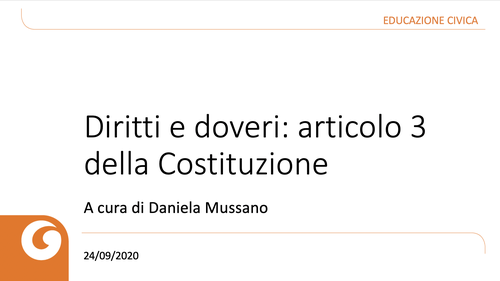 Slide | Diritti e doveri: articolo 3 della Costituzione | Giunti Scuola