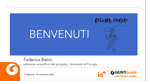 Slide | Leggimi ancora 1° webinar con Federico Batini | Giunti Scuola Slide | Leggimi ancora 1° webinar con Federico Batini | Giunti Scuola