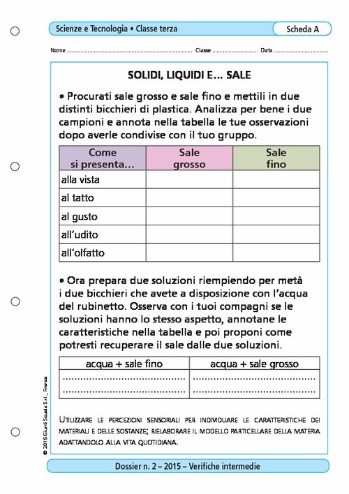 Solidi, liquidi e...sale | Giunti Scuola Solidi, liquidi e...sale | Giunti Scuola