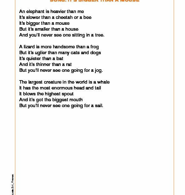 Song it's bigger than a mouse Giunti Scuola