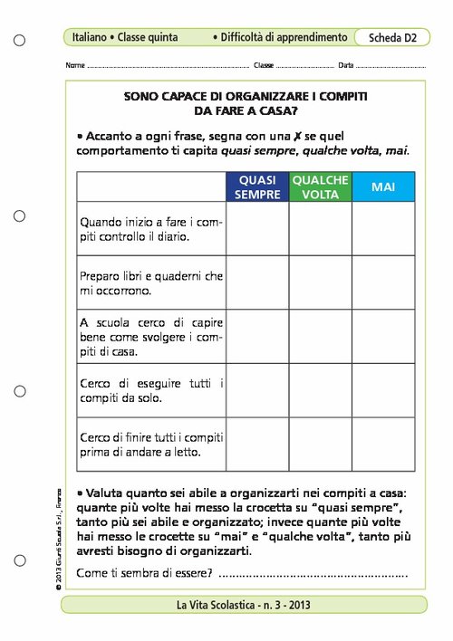 Sono capace di organizzare i compiti da fare a casa? | Giunti Scuola Sono capace di organizzare i compiti da fare a casa? | Giunti Scuola