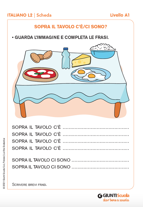 Sopra il tavolo c’è/ci sono? | Giunti Scuola Sopra il tavolo c’è/ci sono? | Giunti Scuola
