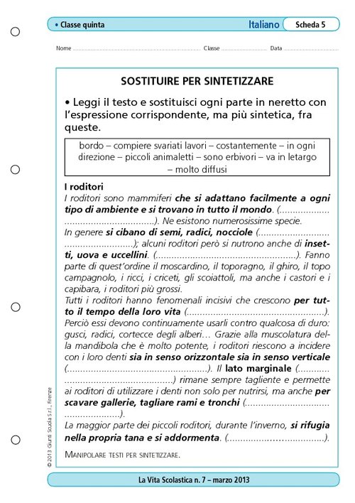 Sostituire per sintetizzare | Giunti Scuola Sostituire per sintetizzare | Giunti Scuola