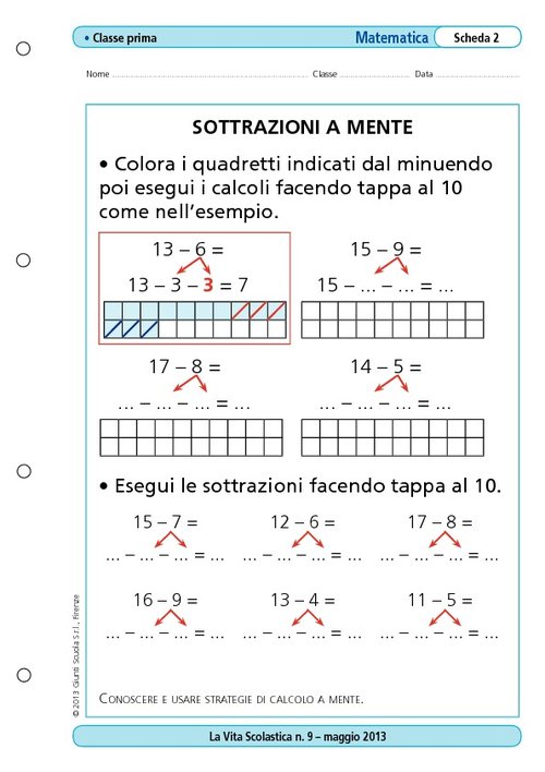 Sottrazioni a mente | Giunti Scuola Sottrazioni a mente | Giunti Scuola