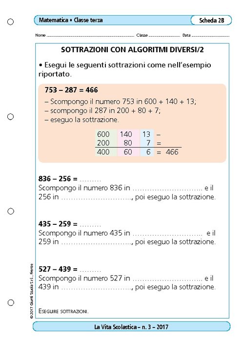 Sottrazioni con algoritmi diversi/2 | Giunti Scuola Sottrazioni con algoritmi diversi/2 | Giunti Scuola