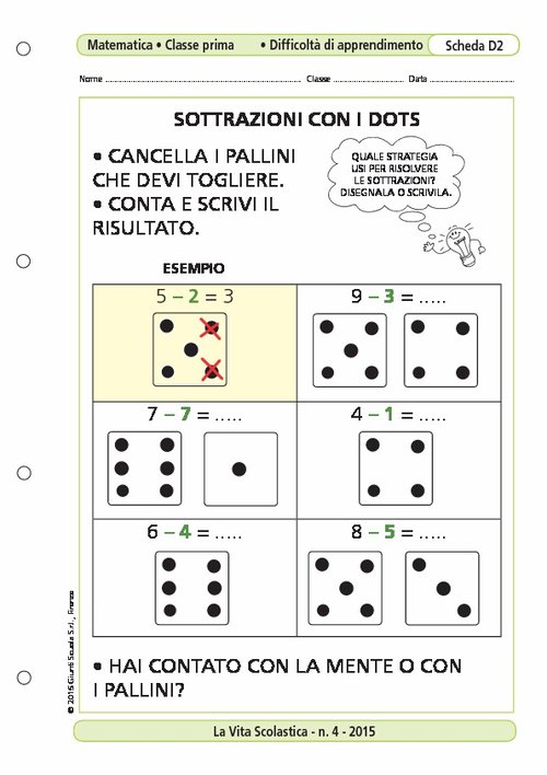 Sottrazioni con i dots | Giunti Scuola Sottrazioni con i dots | Giunti Scuola