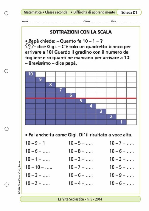 Sottrazioni con la scala | Giunti Scuola Sottrazioni con la scala | Giunti Scuola