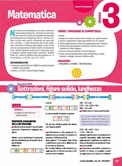 Sottrazioni, figure solide, lunghezza - Moltiplicazioni, figure piane, capacità | Giunti Scuola