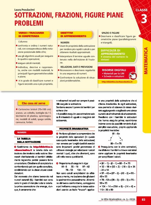 Sottrazioni, frazioni, figure piane, problemi | Giunti Scuola Sottrazioni, frazioni, figure piane, problemi | Giunti Scuola