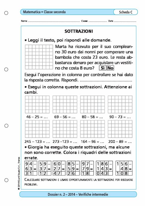 Sottrazioni | Giunti Scuola Sottrazioni | Giunti Scuola