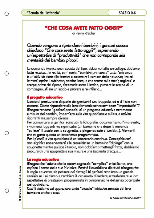 Spazio 0-6: Cosa avete fatto oggi? | Giunti Scuola Spazio 0-6: Cosa avete fatto oggi? | Giunti Scuola