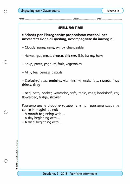 Spelling time | Giunti Scuola Spelling time | Giunti Scuola