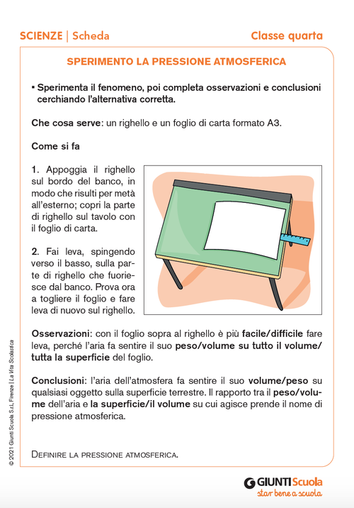 Sperimento la pressione atmosferica | Giunti Scuola Sperimento la pressione atmosferica | Giunti Scuola