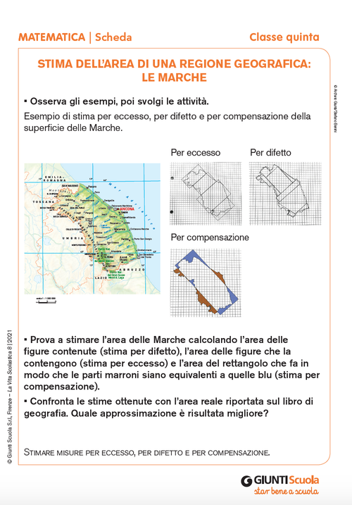Stima dell'area di una regione geografica: la Marche | Giunti Scuola Stima dell'area di una regione geografica: la Marche | Giunti Scuola