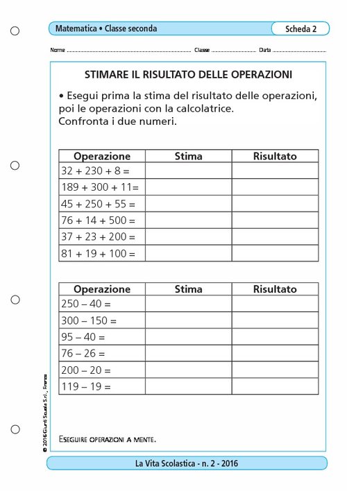 Stimare il risultato delle operazioni | Giunti Scuola Stimare il risultato delle operazioni | Giunti Scuola