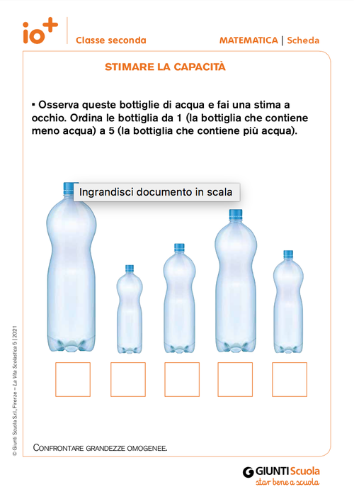Stimare la capcità | Giunti Scuola Stimare la capcità | Giunti Scuola