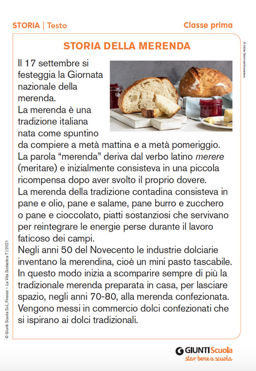 Storia della merenda | Giunti Scuola Storia della merenda | Giunti Scuola