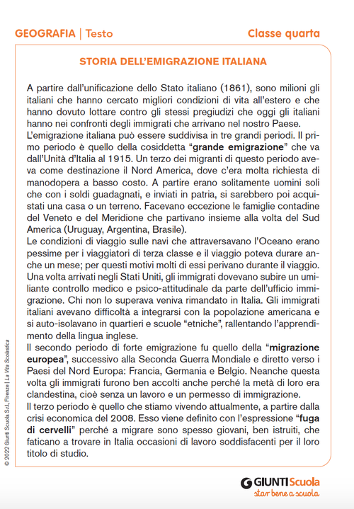 Storia dell'emigrazione italiana | Giunti Scuola Storia dell'emigrazione italiana | Giunti Scuola