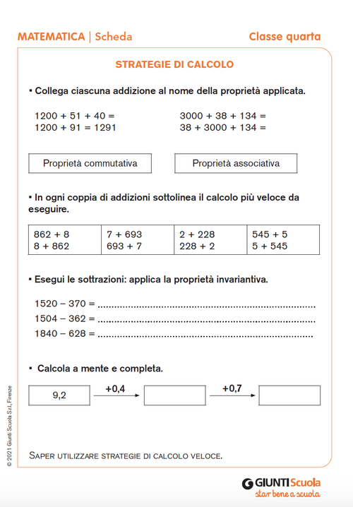 Strategie di calcolo | Giunti Scuola Strategie di calcolo | Giunti Scuola
