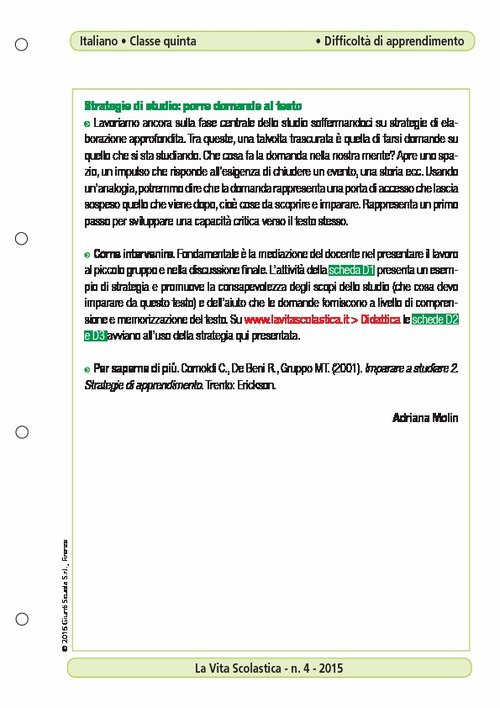 Strategie di studio: porre domande al testo | Giunti Scuola Strategie di studio: porre domande al testo | Giunti Scuola