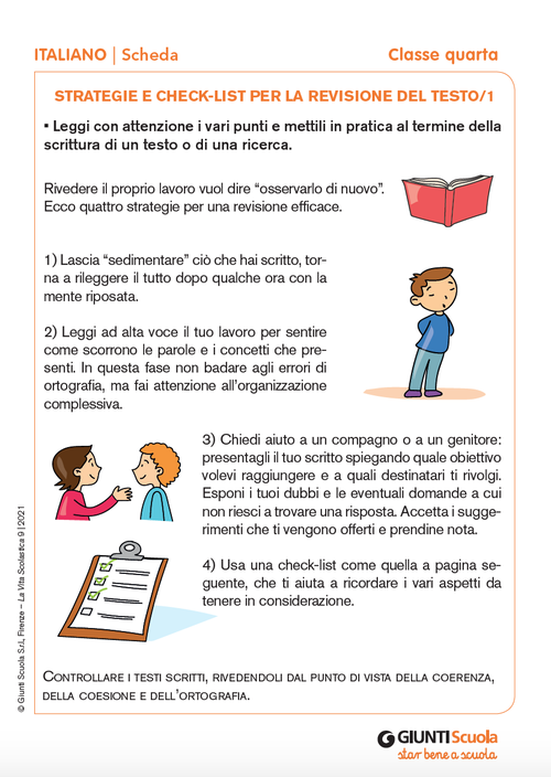 Strategie e check-list per la revisione del testo/1 | Giunti Scuola Strategie e check-list per la revisione del testo/1 | Giunti Scuola