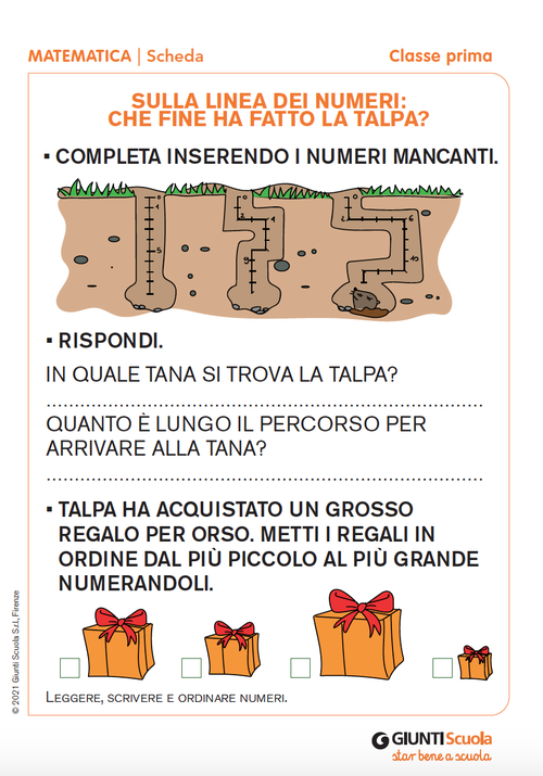 Sulla linea dei numeri: che fine ha fatto la talpa? | Giunti Scuola Sulla linea dei numeri: che fine ha fatto la talpa? | Giunti Scuola