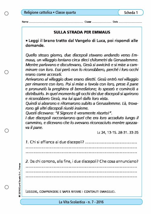 Sulla strada per Emmaus | Giunti Scuola Sulla strada per Emmaus | Giunti Scuola