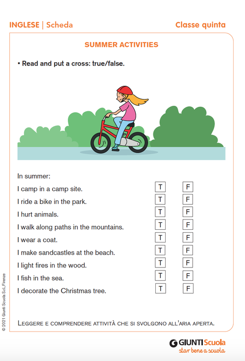 Summer activities | Giunti Scuola Summer activities | Giunti Scuola