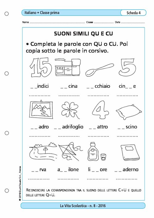 Suoni simili QU e CU | Giunti Scuola Suoni simili QU e CU | Giunti Scuola