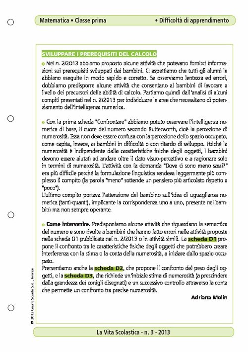 Sviluppare i prerequisiti del calcolo | Giunti Scuola Sviluppare i prerequisiti del calcolo | Giunti Scuola