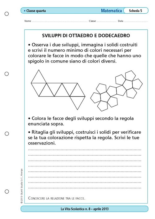 Sviluppi di ottaedro e dodecaedro | Giunti Scuola