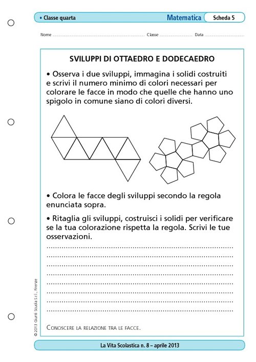 Sviluppi di ottaedro e dodecaedro | Giunti Scuola Sviluppi di ottaedro e dodecaedro | Giunti Scuola