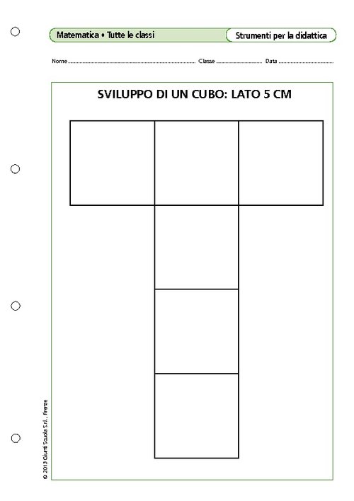 Sviluppo di un cubo: lato 5 cm | Giunti Scuola