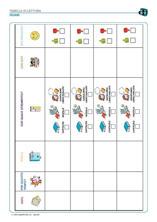 Tabella di lettura (pdf) | Giunti Scuola Tabella di lettura (pdf) | Giunti Scuola