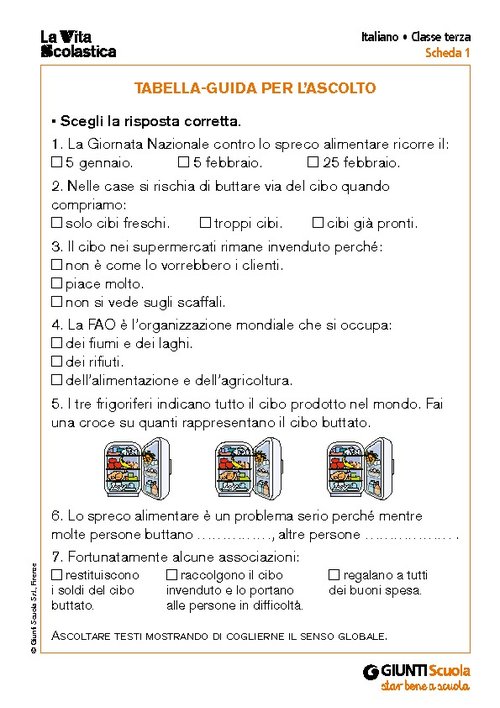 Tabella-guida per l’ascolto | Giunti Scuola Tabella-guida per l’ascolto | Giunti Scuola