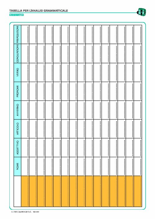 Tabella per l’analisi grammaticale (pdf) | Giunti Scuola Tabella per l’analisi grammaticale (pdf) | Giunti Scuola