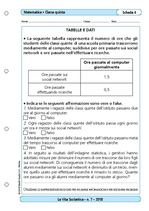 Tabelle e dati | Giunti Scuola Tabelle e dati | Giunti Scuola