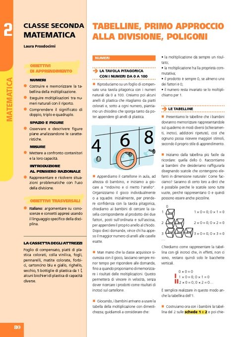 Tabelline, primo approccio alla divisione, poligoni | Giunti Scuola Tabelline, primo approccio alla divisione, poligoni | Giunti Scuola