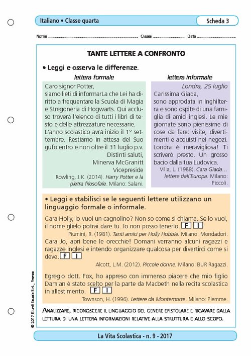 Tante lettere a confronto | Giunti Scuola Tante lettere a confronto | Giunti Scuola