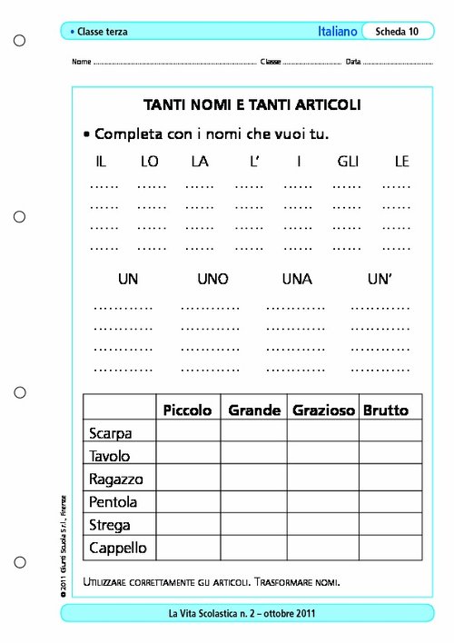 Tanti nomi e tanti articoli | Giunti Scuola Tanti nomi e tanti articoli | Giunti Scuola