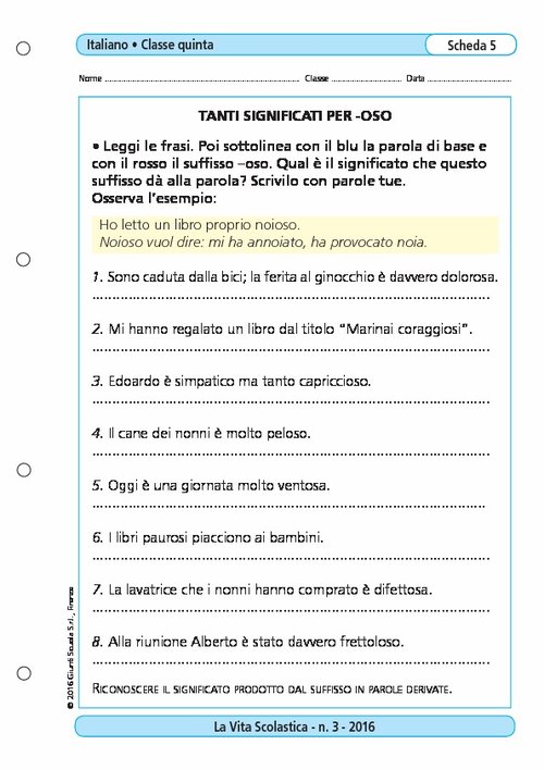Tanti significati per -oso | Giunti Scuola Tanti significati per -oso | Giunti Scuola