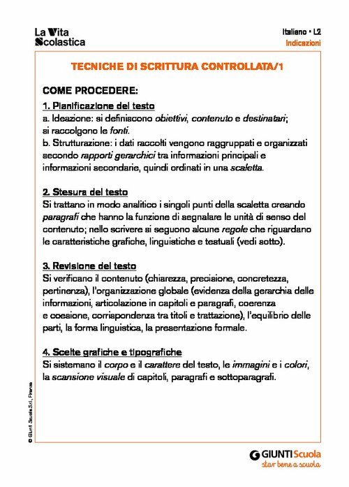 Tecniche di scrittura controllata | Giunti Scuola Tecniche di scrittura controllata | Giunti Scuola