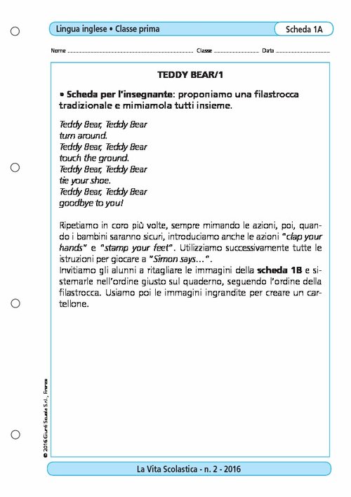 Teddy bear/1 | Giunti Scuola Teddy bear/1 | Giunti Scuola