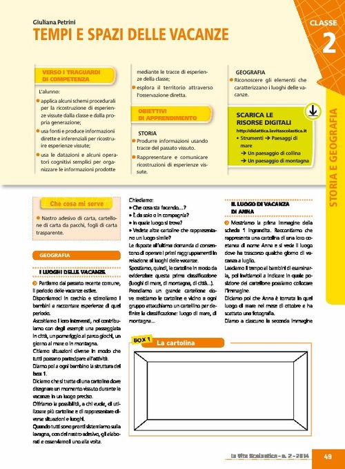 Tempi e spazi delle vacanze | Giunti Scuola